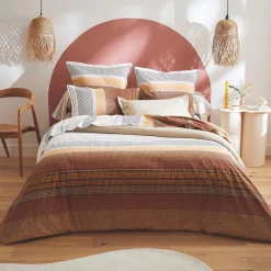 Housse de couette coton (280 x 240 cm) Niagara Marron châtaigne