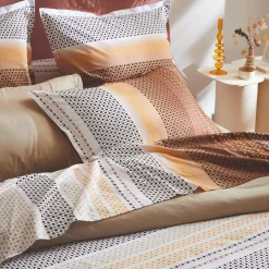 Housse de couette coton (280 x 240 cm) Niagara Marron châtaigne
