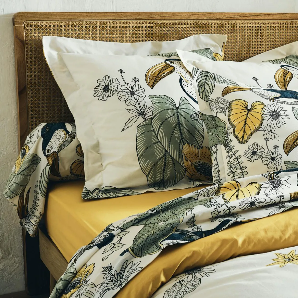 Housse de couette coton lavé (280 x 240 cm) Toco Verte