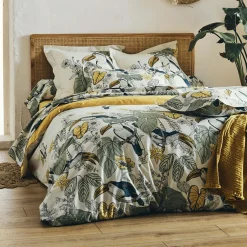 Housse de couette coton lavé (260 x 240 cm) Toco Verte