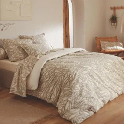 Housse de couette coton lavé (240 x 220 cm) Séréna Beige