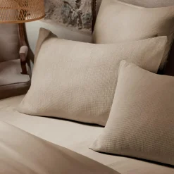 Housse de couette coton nid d'abeille (280 x 240 cm) Eva Ficelle