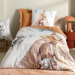Housse de couette enfant percale de coton (140 x 200 cm) Tipi Multicolore