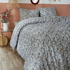 Housse de couette et deux taies coton (240 x 220 cm) Malia Multicolore