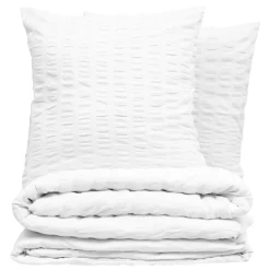 Housse de couette et deux taies polycoton (240 x 220 cm) Irhia Blanche