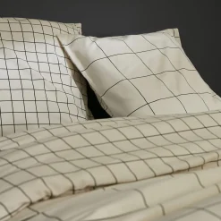 Housse de couette et deux taies coton (200 x 200 cm) Carrie Beige