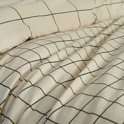 Housse de couette et deux taies coton (240 x 220 cm) Carrie Beige