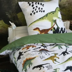 Housse de couette et une taie enfant coton (140 x 200 cm) Cretace Verte
