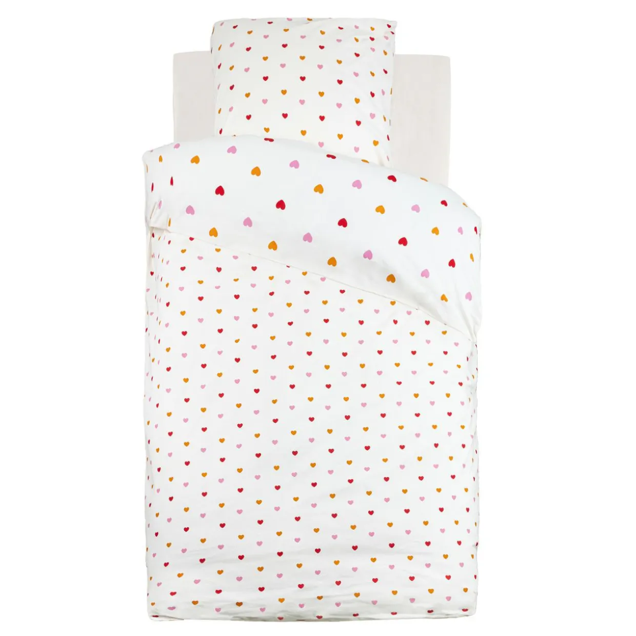 Housse de couette et une taie enfant coton (140 x 200 cm) Amour Multicolore