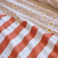Housse de couette et une taie enfant coton (140 x 200 cm) Fresh popcorn Rouge