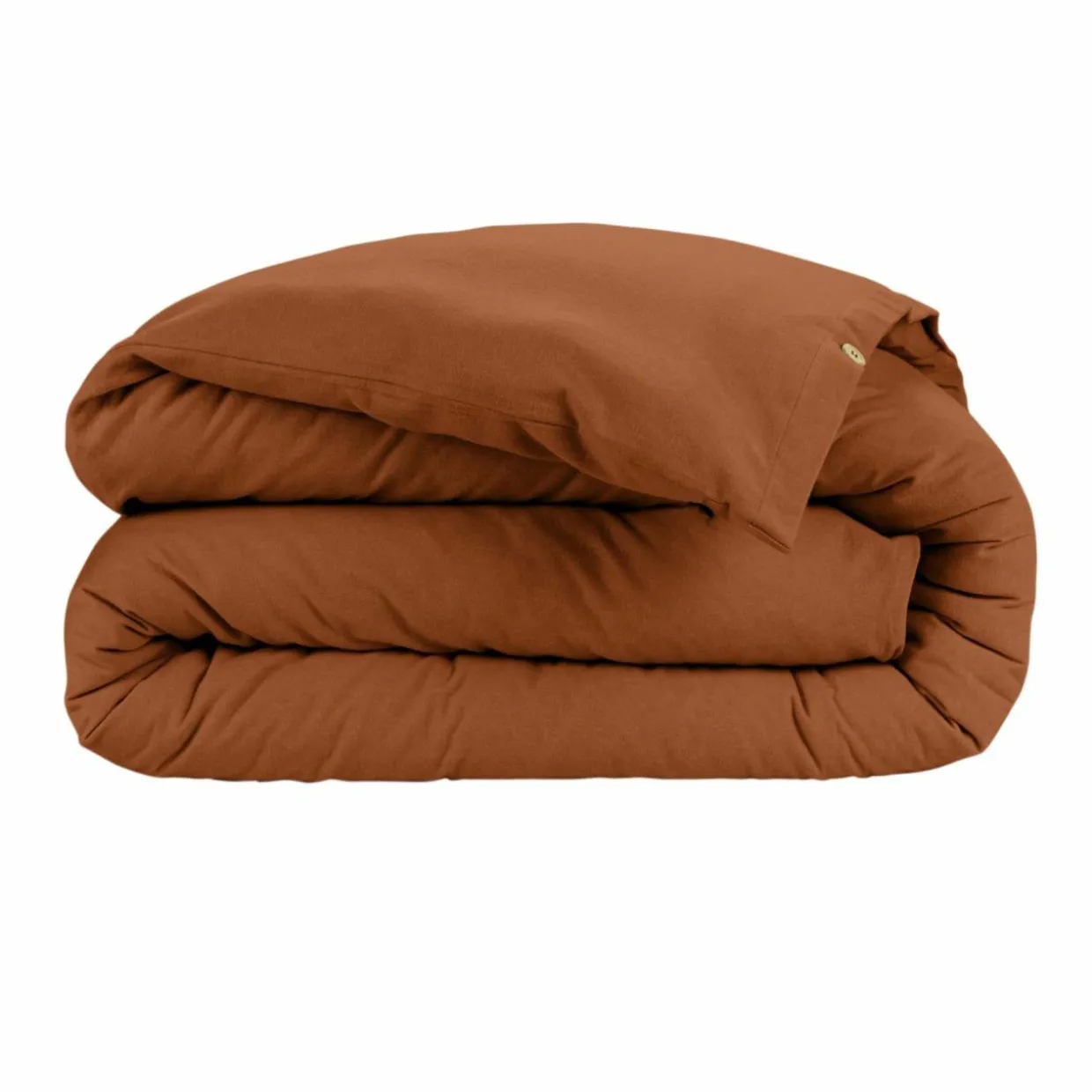 Housse de couette flanelle de coton (260 x 240 cm) Nina Terracotta