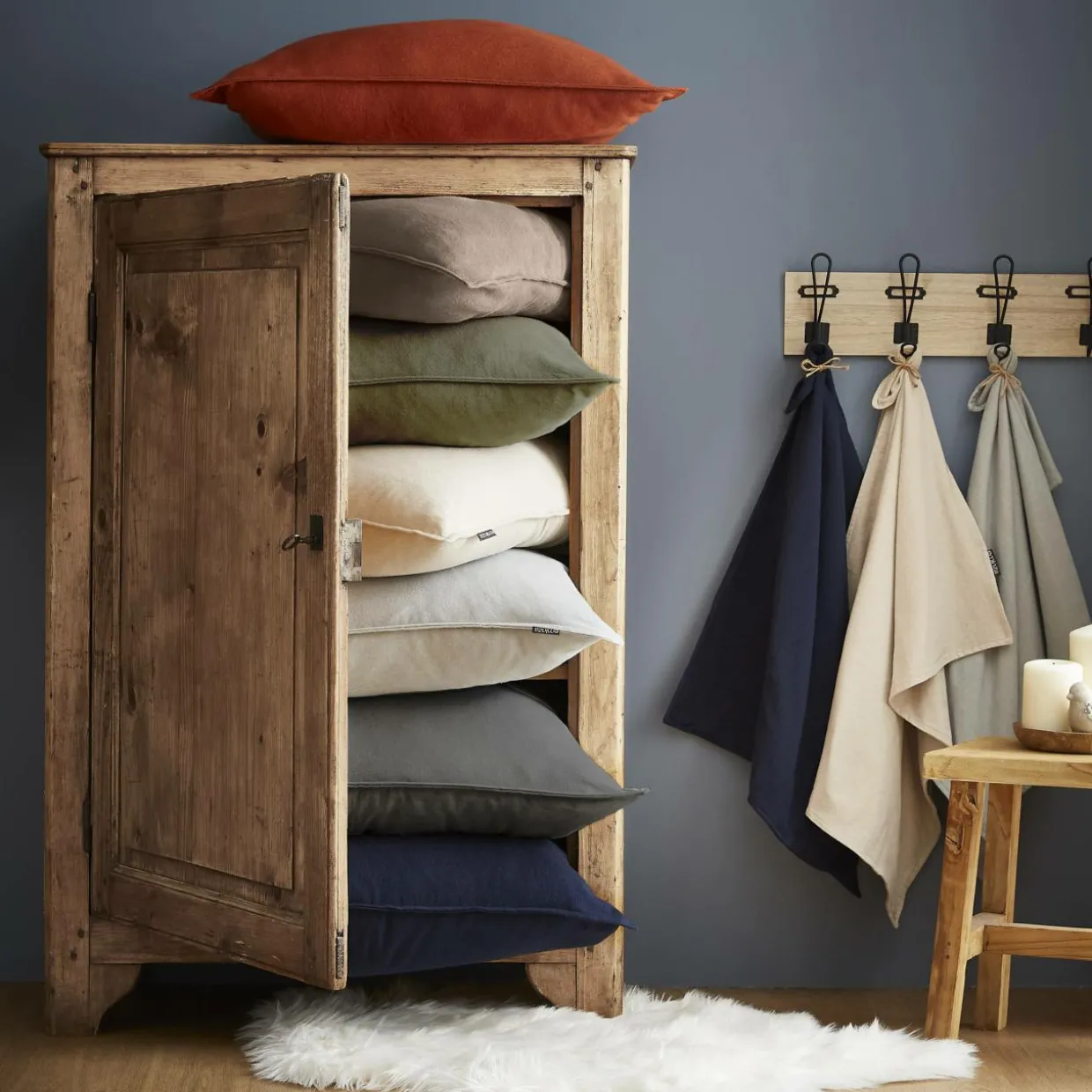 Housse de couette flanelle de coton (140 x 200 cm) Nina Ficelle