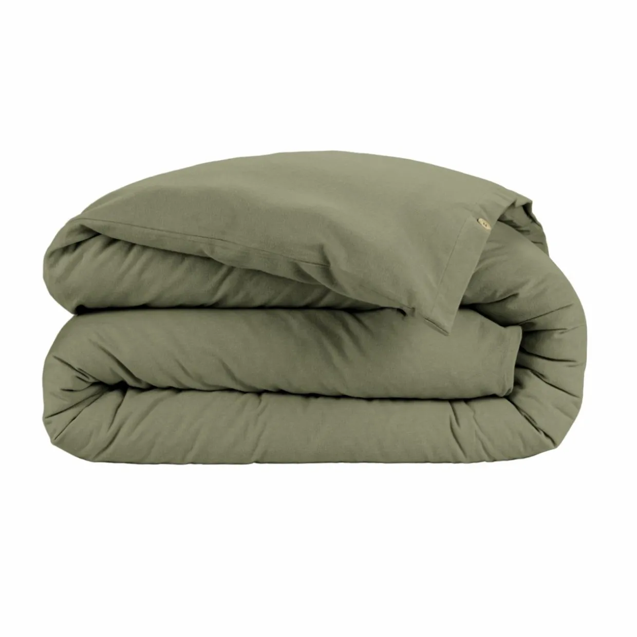 Housse de couette flanelle de coton (200 x 200 cm) Nina Vert romarin