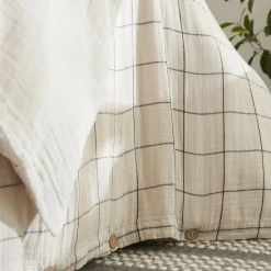 Housse de couette gaze de coton (260 x 240 cm) Gaïa Match Beige pampa