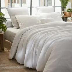 Housse de couette gaze de coton (260 x 240 cm) Gaïa Blanc chantilly