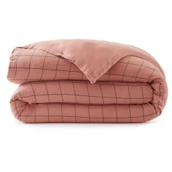 Housse de couette gaze de coton (200 x 200 cm) Gaïa Match Rose pêche