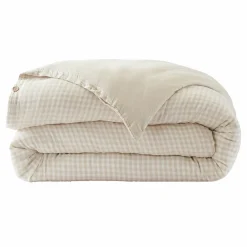 Housse de couette gaze de coton (260 x 240 cm) Gaïa vichy Beige