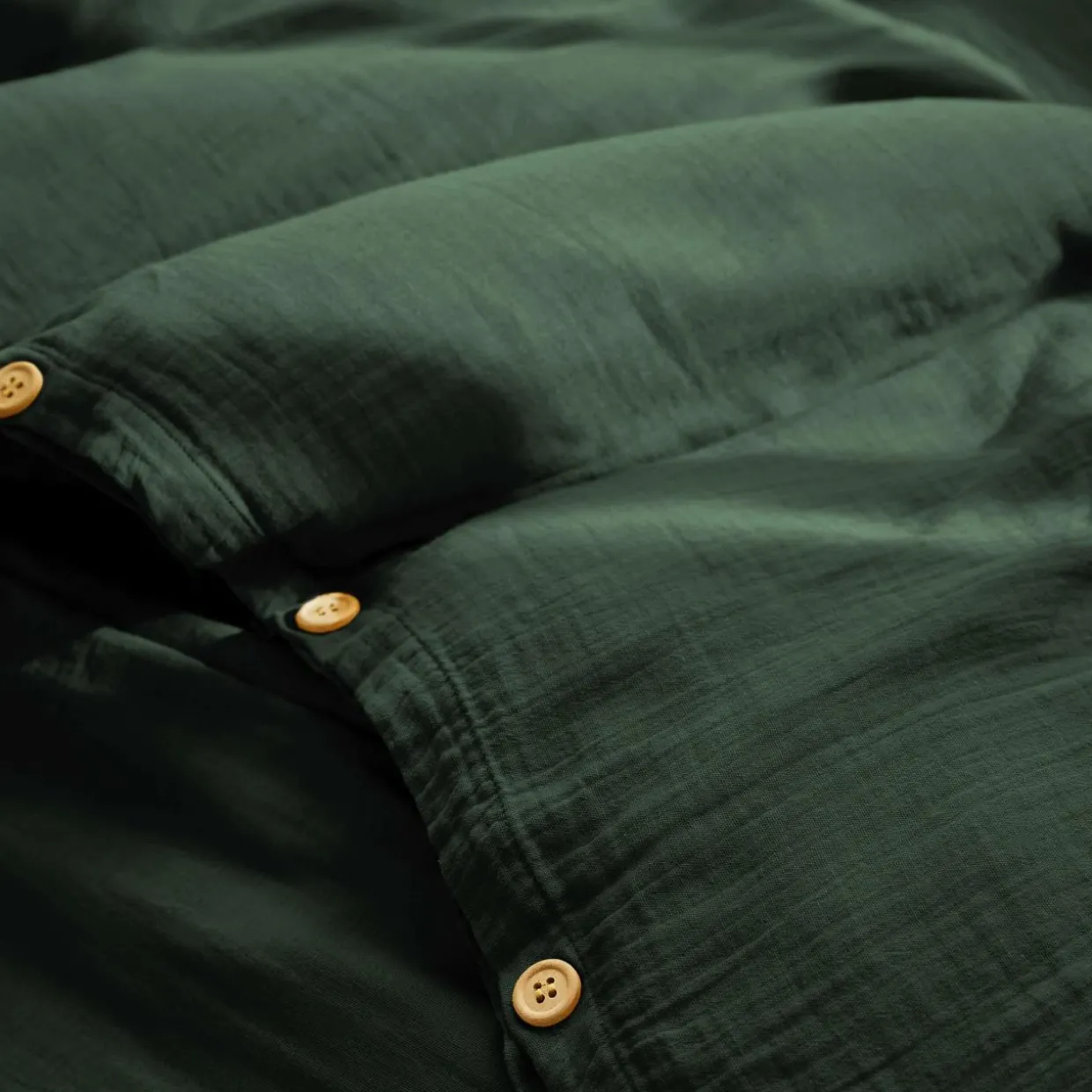 Housse de couette gaze de coton (200 x 200 cm) Gaïa Vert sapin