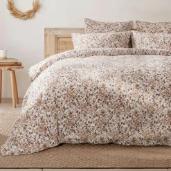 Housse de couette gaze de coton (200 x 200 cm) Constance Beige pampa