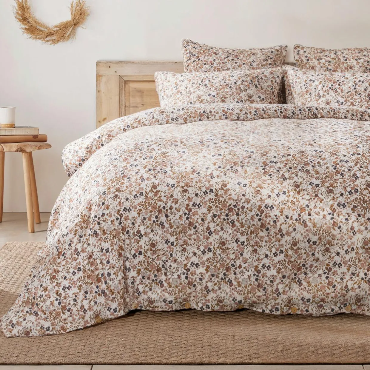 Housse de couette gaze de coton (200 x 200 cm) Constance Beige pampa