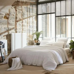 Housse de couette gaze de coton (240 x 220 cm) Gaïa Blanc chantilly