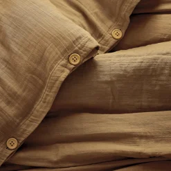 Housse de couette gaze de coton (240 x 220 cm) Gaïa Camel