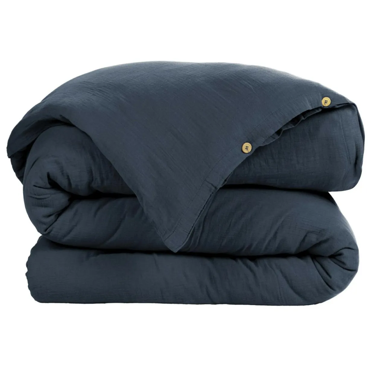 Housse de couette gaze de coton (280 x 240 cm) Gaïa Bleu nuit