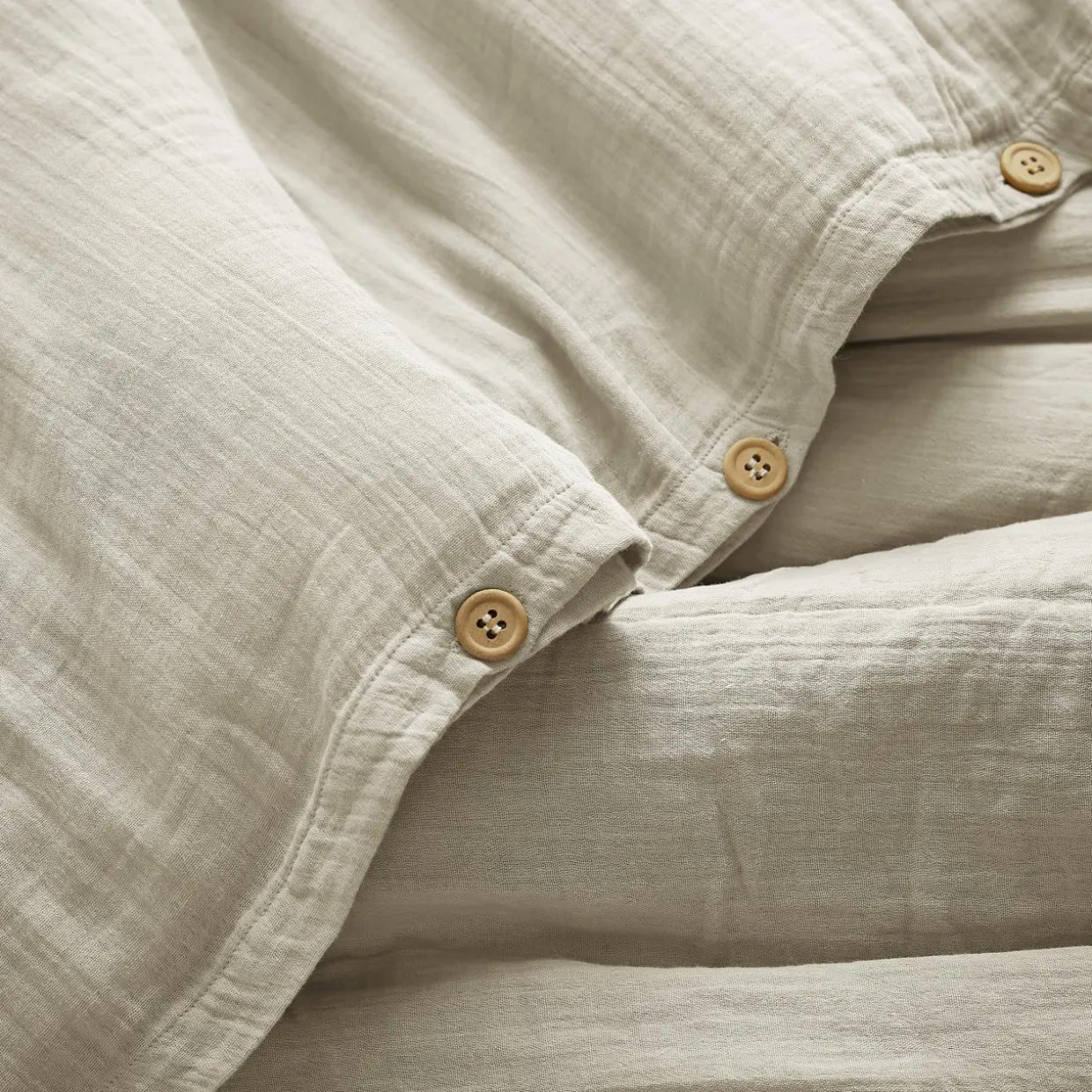 Housse de couette gaze de coton (140 x 200 cm) Gaïa Beige pampa