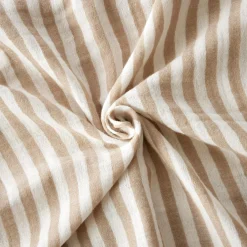 Housse de couette gaze de coton (140 x 200 cm) Gaïa rayures Ficelle