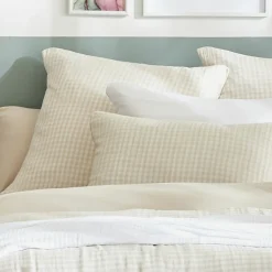 Housse de couette gaze de coton (280 x 240 cm) Gaïa vichy Beige