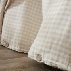 Housse de couette gaze de coton (240 x 220 cm) Gaïa vichy Beige