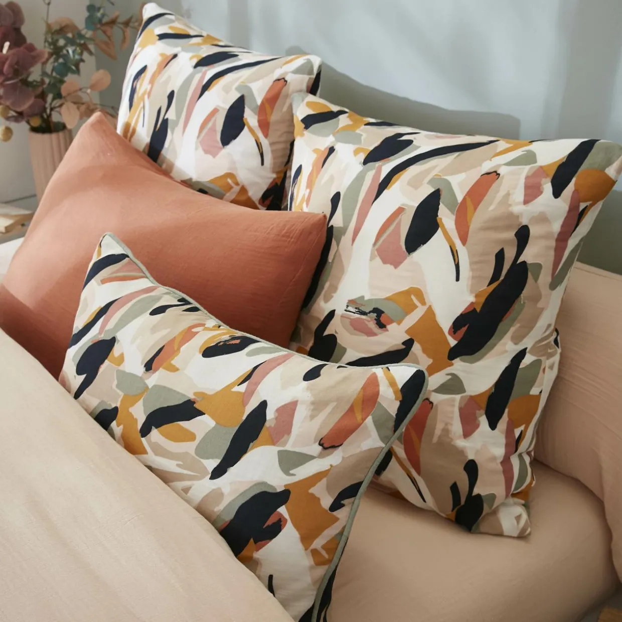 Housse de couette gaze de coton (200 x 200 cm) Mathilda Multicolore