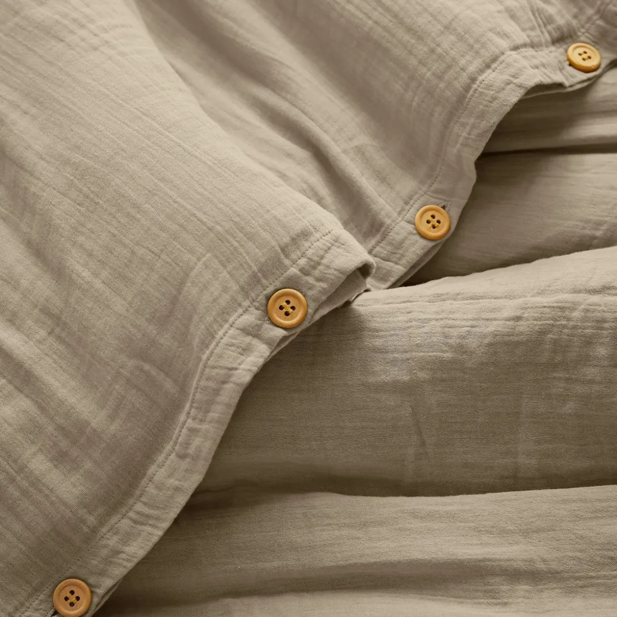 Housse de couette gaze de coton (140 x 200 cm) Gaïa Ficelle