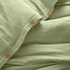 Housse de couette gaze de coton (260 x 240 cm) Gaïa Vert tilleul