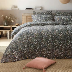 Housse de couette gaze de coton (200 x 200 cm) Constance Bleu nuit