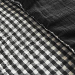 Housse de couette gaze de coton (200 x 200 cm) Gaïa vichy Noir