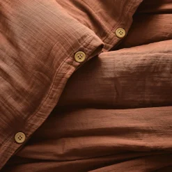Housse de couette gaze de coton (280 x 240 cm) Gaïa Terracotta