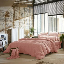 Housse de couette gaze de coton (240 x 220 cm) Gaïa Rose pêche