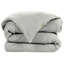 Housse de couette gaze de coton (240 x 220 cm) Gaïa Gris nuage