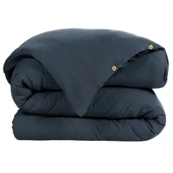 Housse de couette gaze de coton (260 x 240 cm) Gaïa Bleu nuit