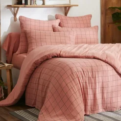Housse de couette gaze de coton (140 x 200 cm) Gaïa Match Rose pêche