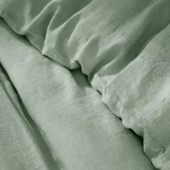 Housse de couette lin lavé (260 x 240 cm) Louise Vert eucalyptus