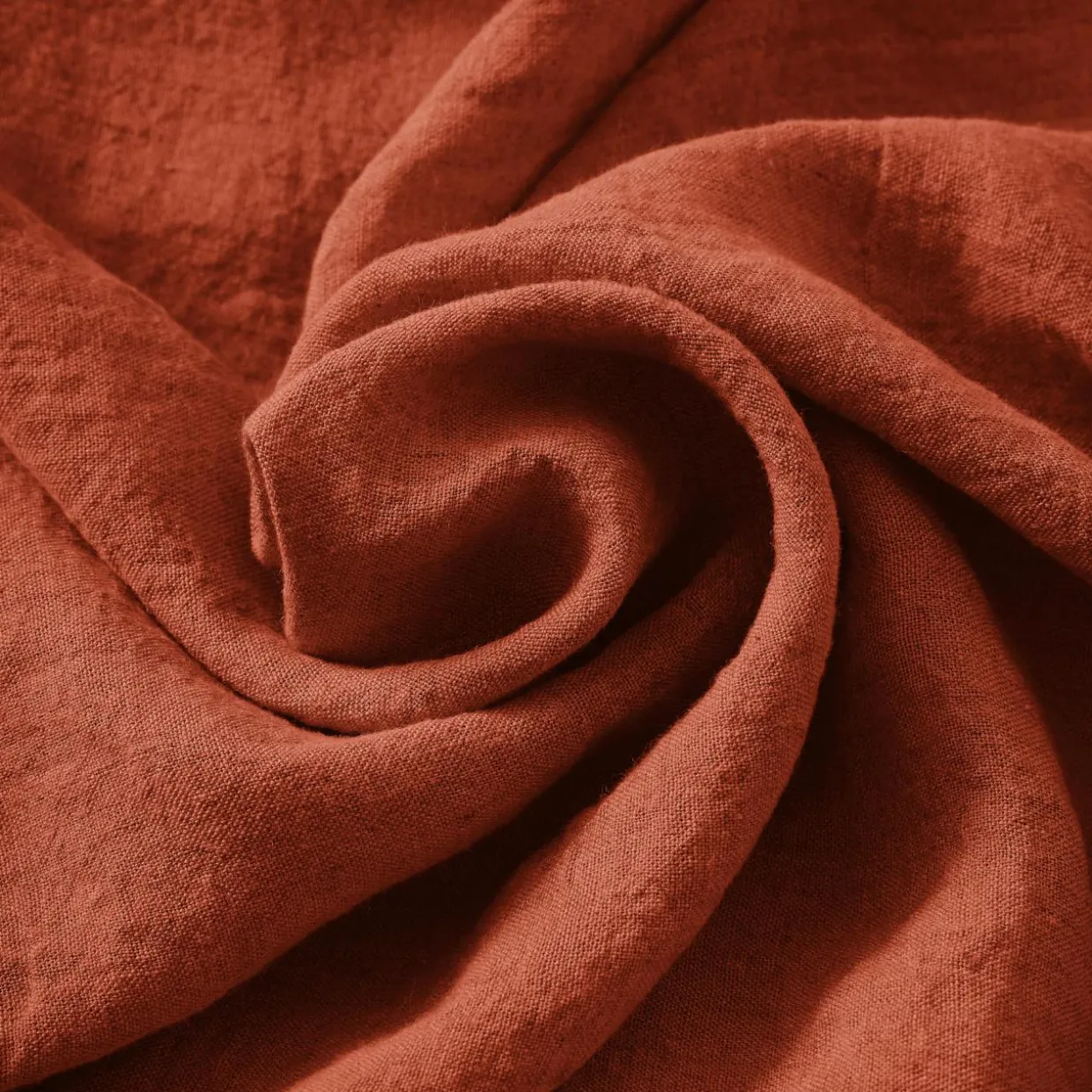 Housse de couette lin lavé (240 x 220 cm) Louise Terracotta