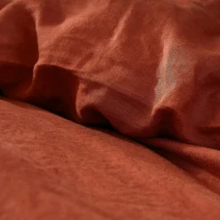Housse de couette lin lavé (240 x 220 cm) Louise Terracotta