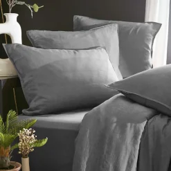 Housse de couette lyocell Tencel™ lavé (280 x 240 cm) Olivia Gris granit