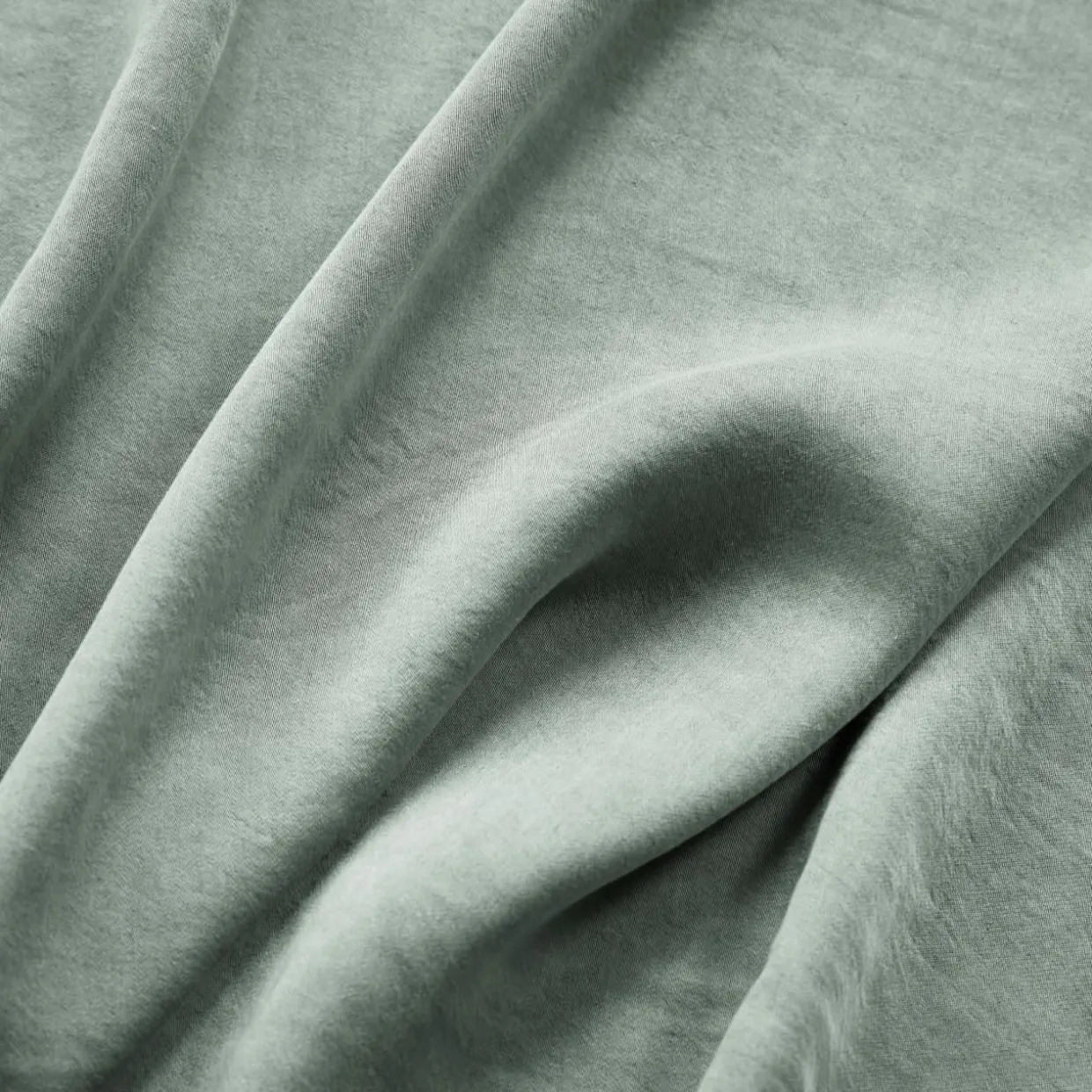 Housse de couette lyocell Tencel™ lavé (240 x 220 cm) Olivia Vert eucalyptus