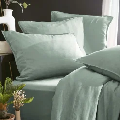 Housse de couette lyocell Tencel™ lavé (240 x 220 cm) Olivia Vert eucalyptus
