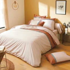 Housse de couette percale de coton (200 x 200 cm) Macassar Cognac