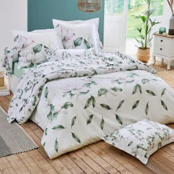 Housse de couette percale de coton (240 x 220 cm) Magnolia Vert sauge
