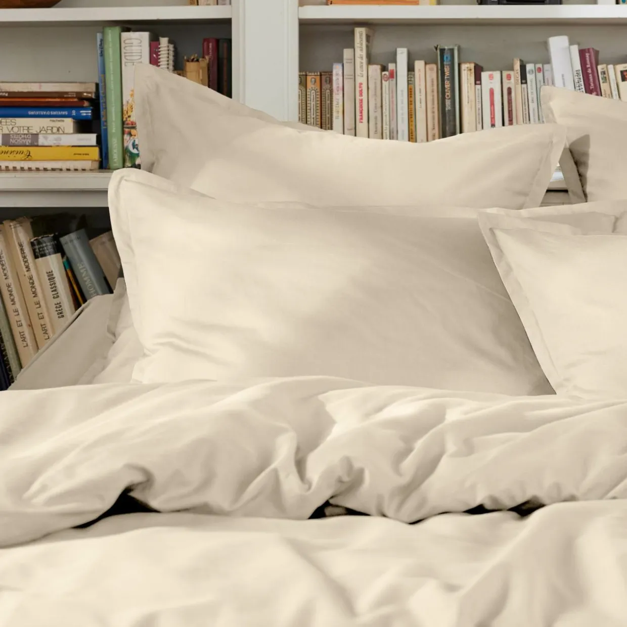 Housse de couette percale de coton (240 x 220 cm) Cali Beige